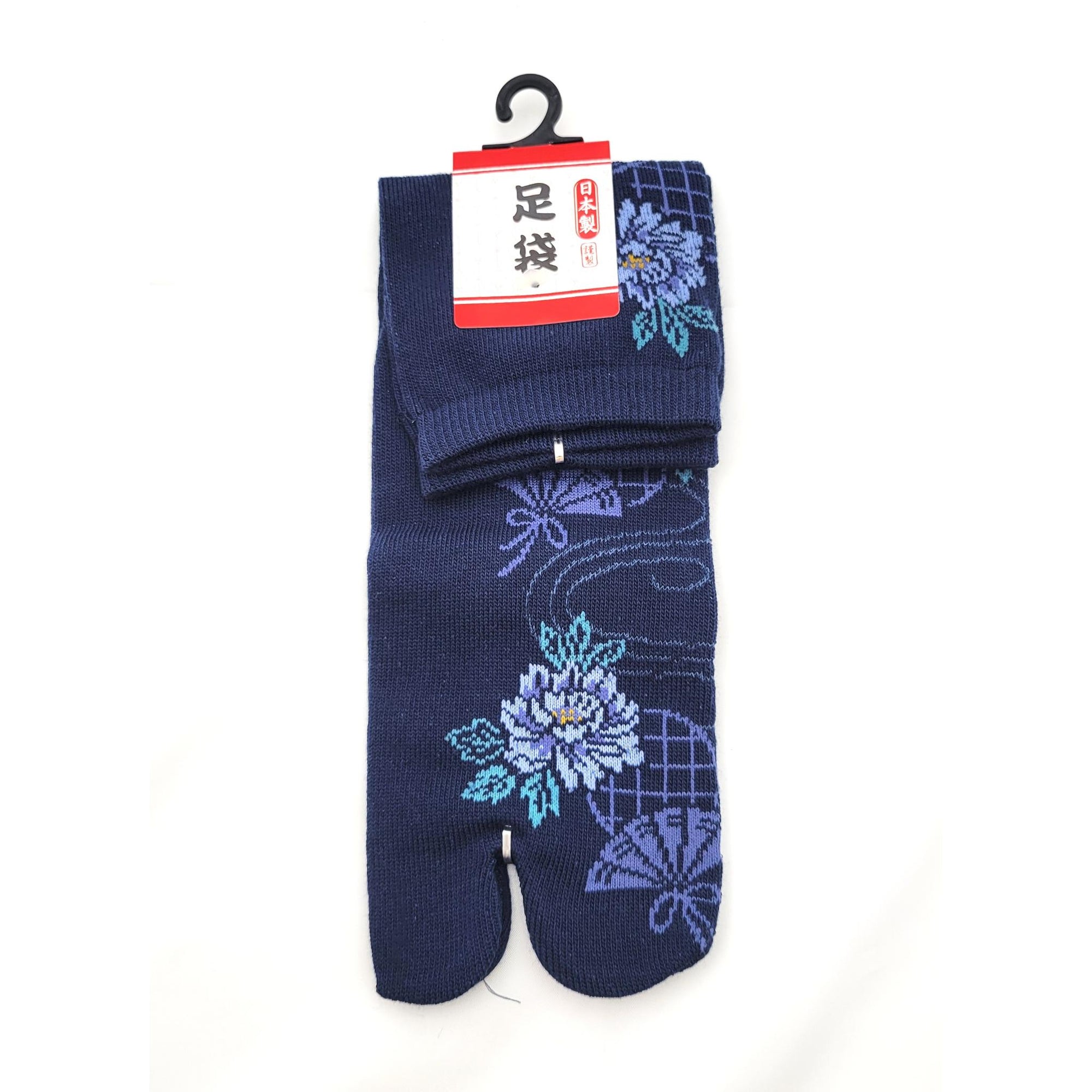 Chaussettes Japonaises Tabi - Motif Flour Eventail - Taille Eu34-40 -　par lot de 6 paires