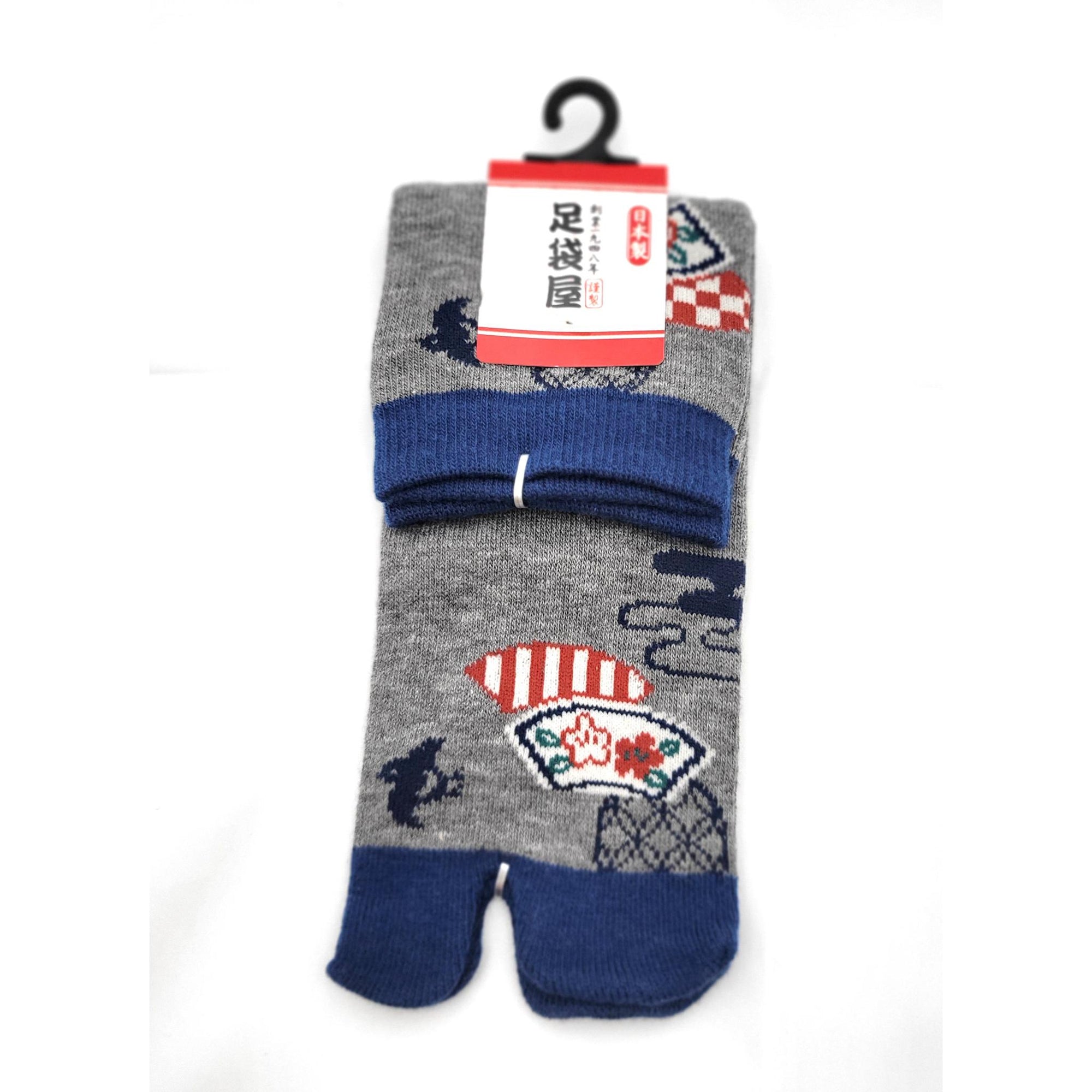 Chaussettes Japonaises Tabi - Motif Sensu Eventail - Taille Eu34-40 - par lot de 6 paires