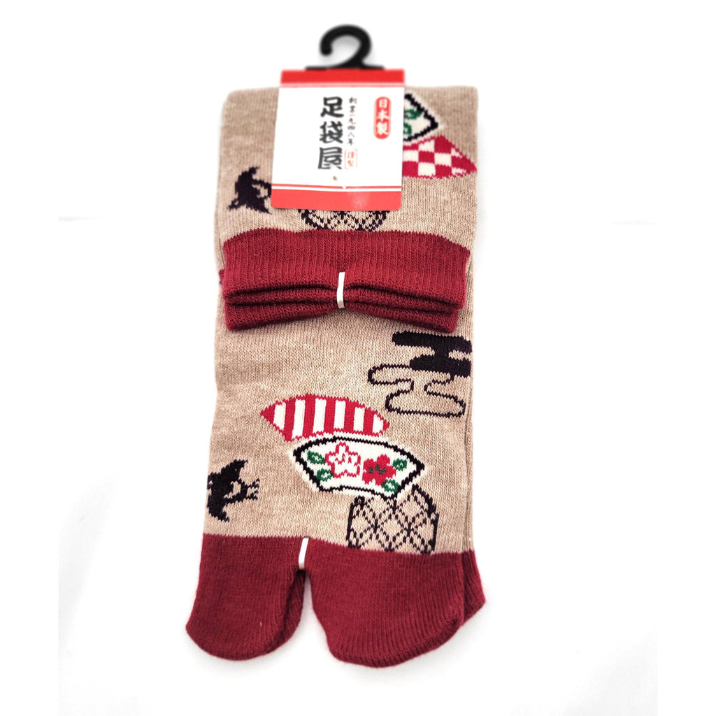 Chaussettes Japonaises Tabi - Motif Sensu Eventail - Taille Eu34-40 - par lot de 6 paires