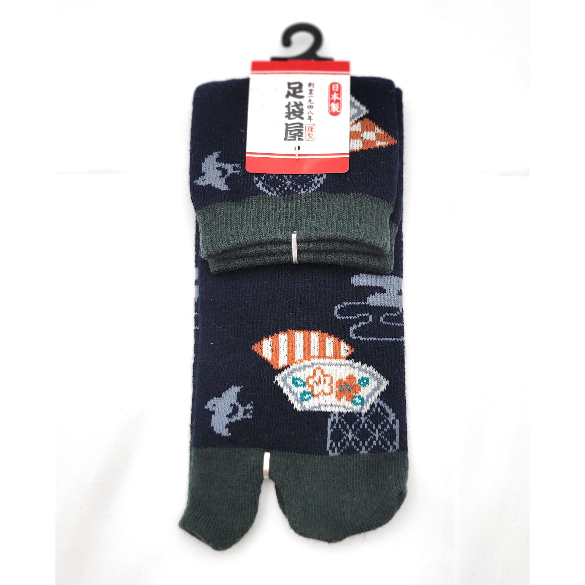 Chaussettes Japonaises Tabi - Motif Sensu Eventail - Taille Eu34-40 - par lot de 6 paires