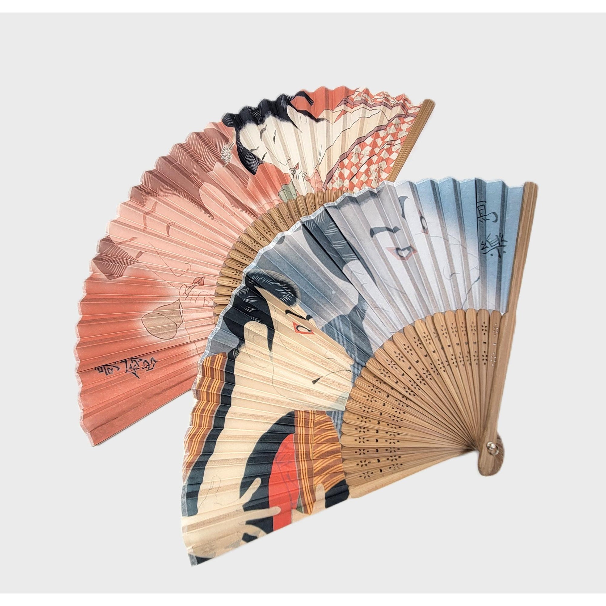 Collection Eventail AOI - Motif UKIYOE Japonais Utamaro et Sharaku Lot de 5