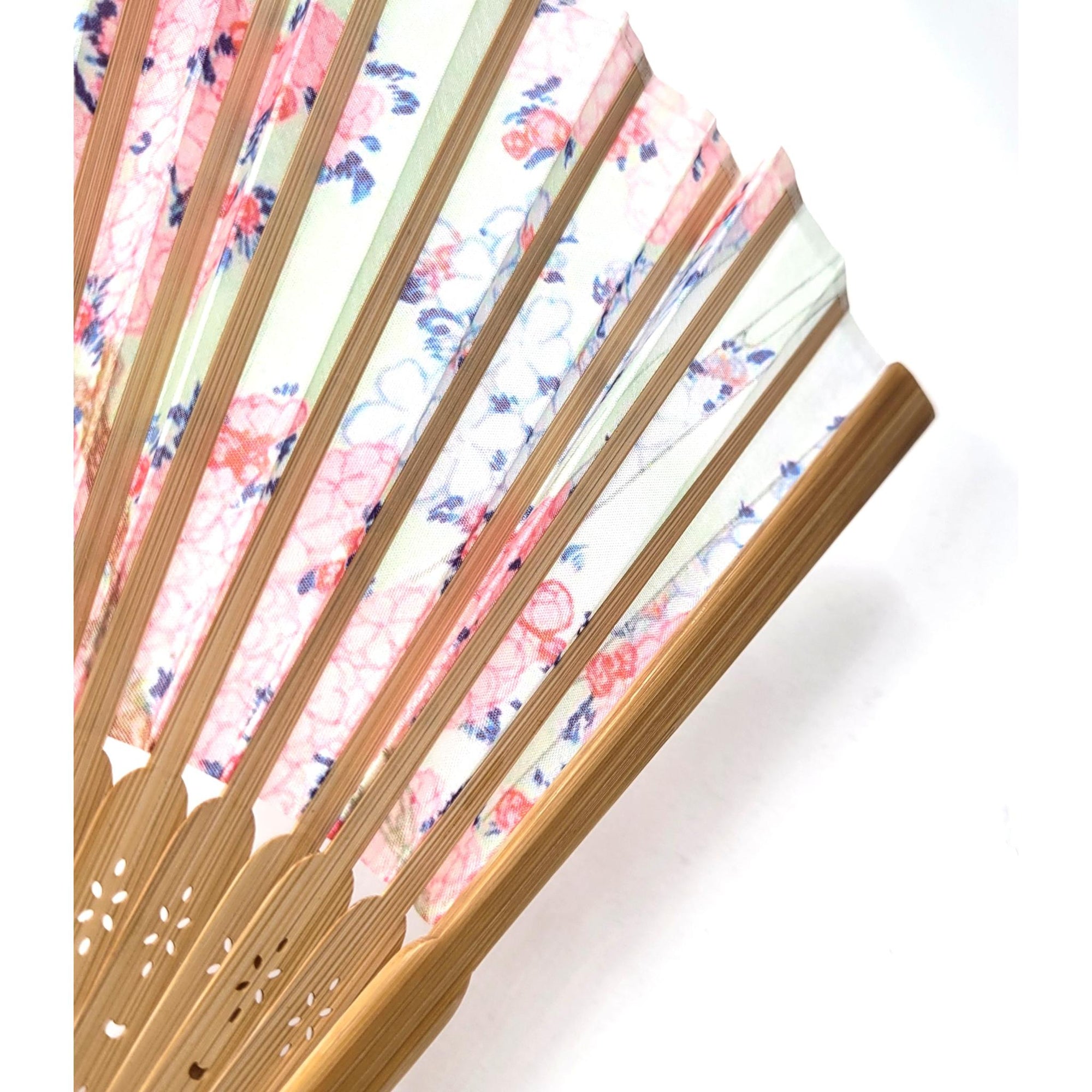 Collection Eventail AOI - Motif UKIYOE Japonais HOKISAI　Mont Fuji aux cerisiers en fleurs et hortensias　Lot de  5