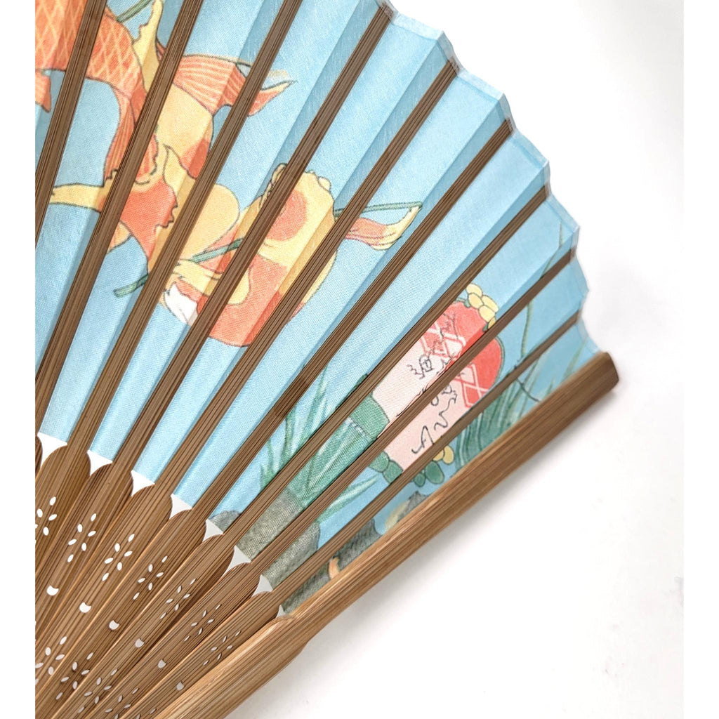 Collection Eventail AOI - Motif UKIYOE Japonais Kuniyoshi Le poisson rouge et la baleine Lot de 5