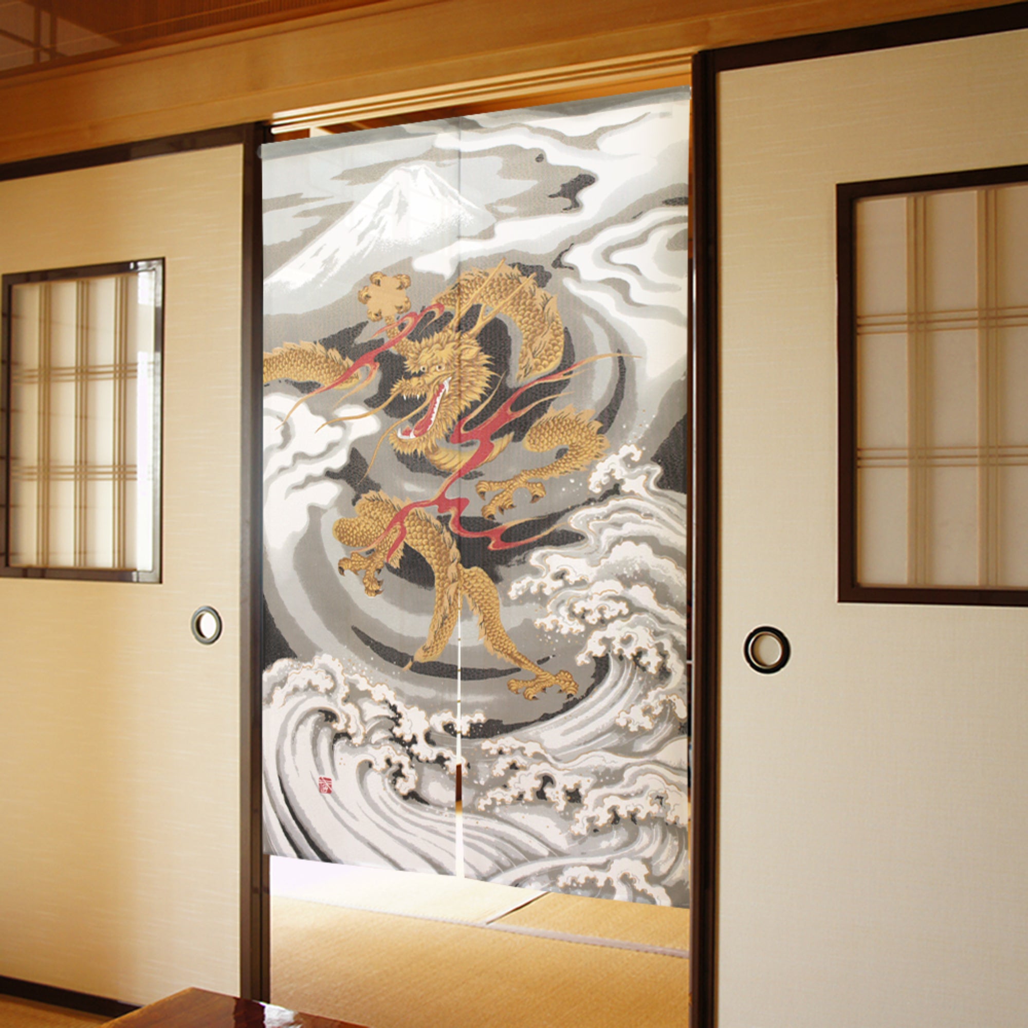 Japanese Noren Curtain - Five-Clawed Dragon