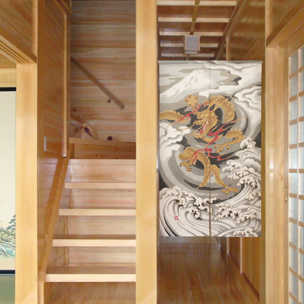 Japanese Noren Curtain - Five-Clawed Dragon