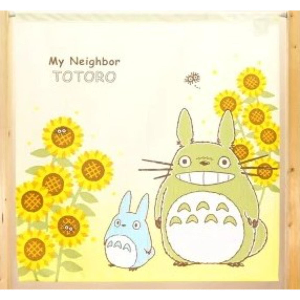 Noren rideau japonais - Totoro dans un champ de Tournesol