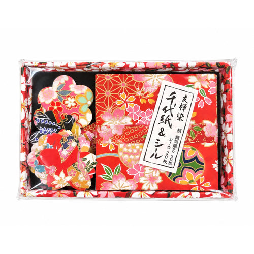 20 autocollants Fleurs de Sakura & 50 papiers Chiyogami japonais de Kyoto