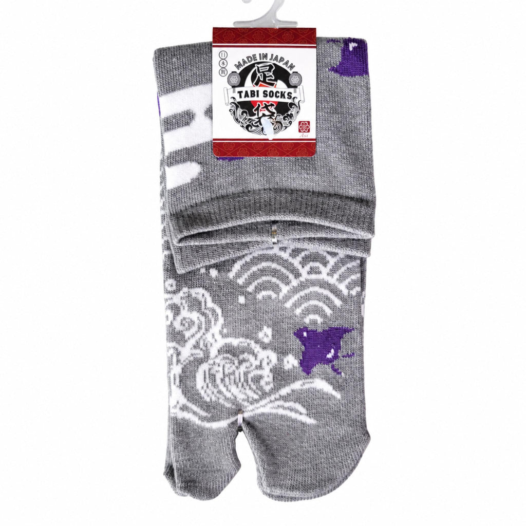 Chaussettes Japonaises Tabi - Vague et Oiseaux - Taille EU 34-40 - Lot de 6 paires