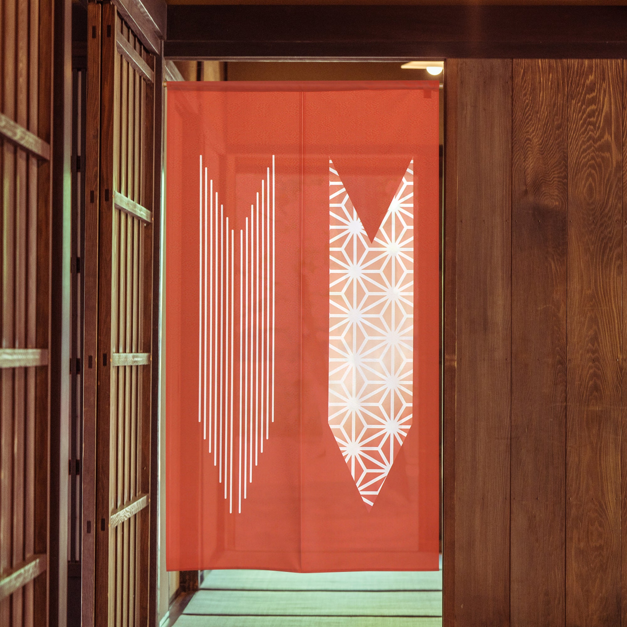 Noren Japanese Curtain - Yako Hemp Leaf