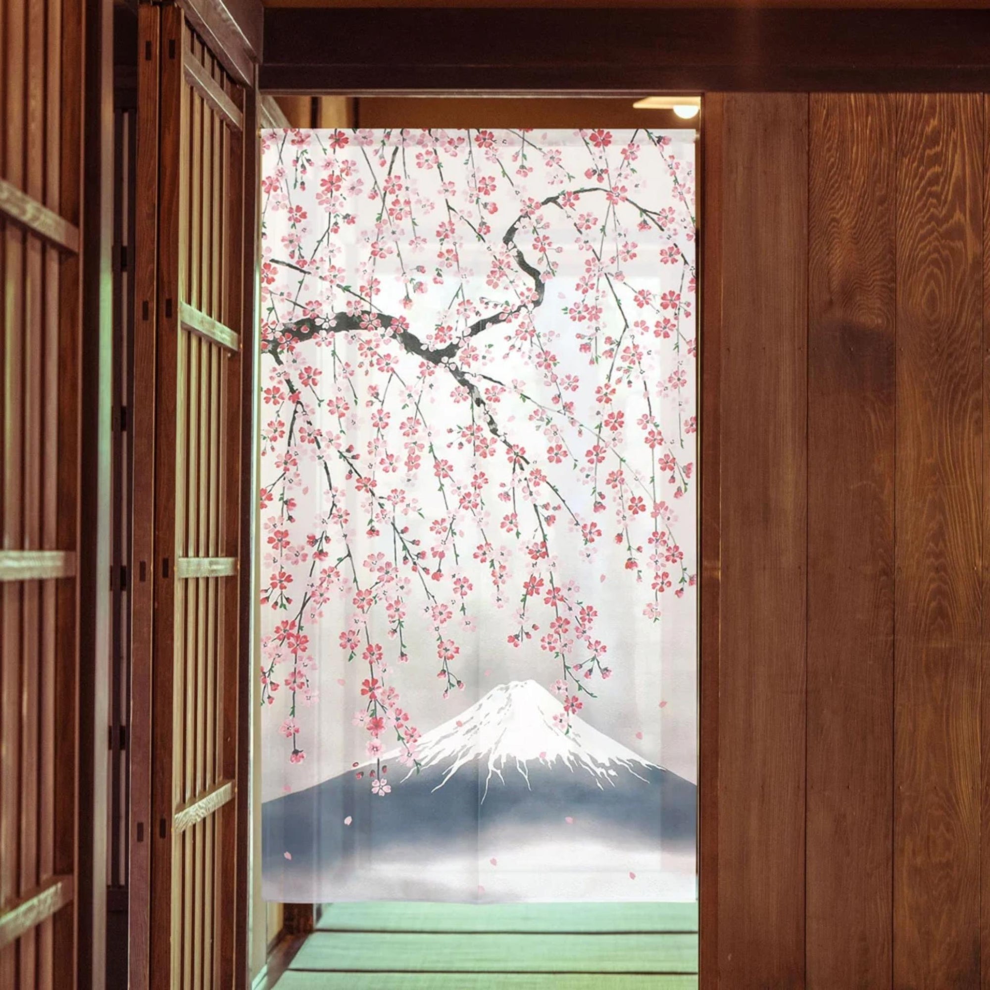 Noren rideau japonais - Sakura et Mont Fuji Lot de 2