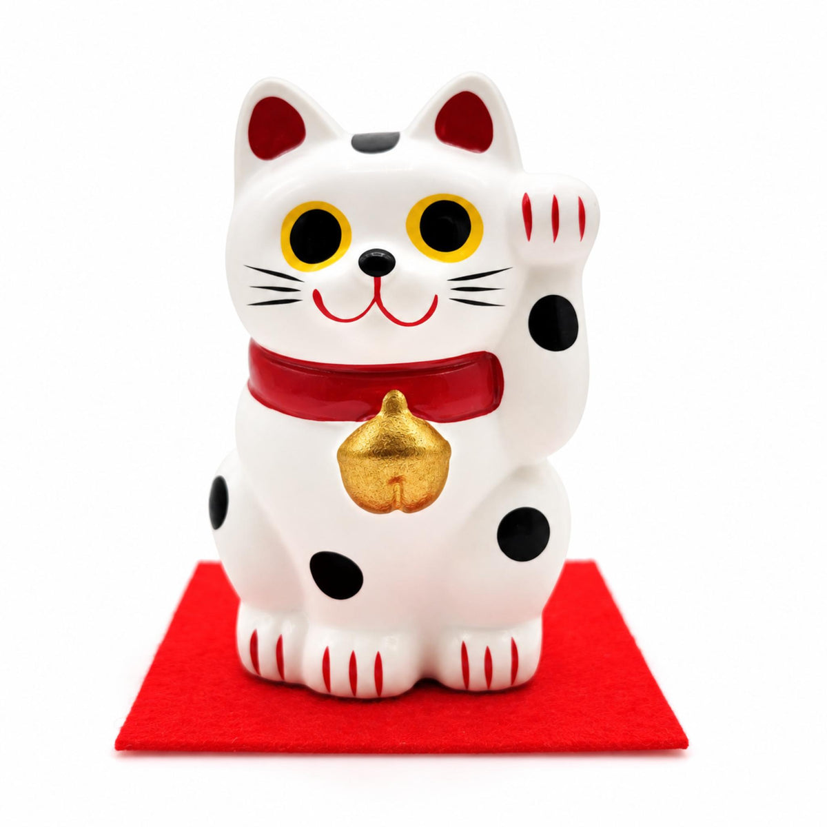 Figurine de maneki-neko en céramique - Lot de 3