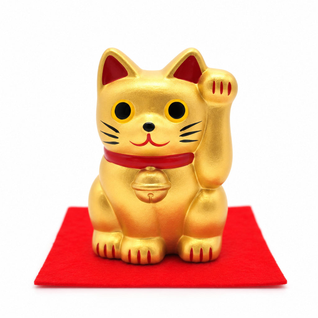 Figurine de maneki-neko en céramique - Lot de 3