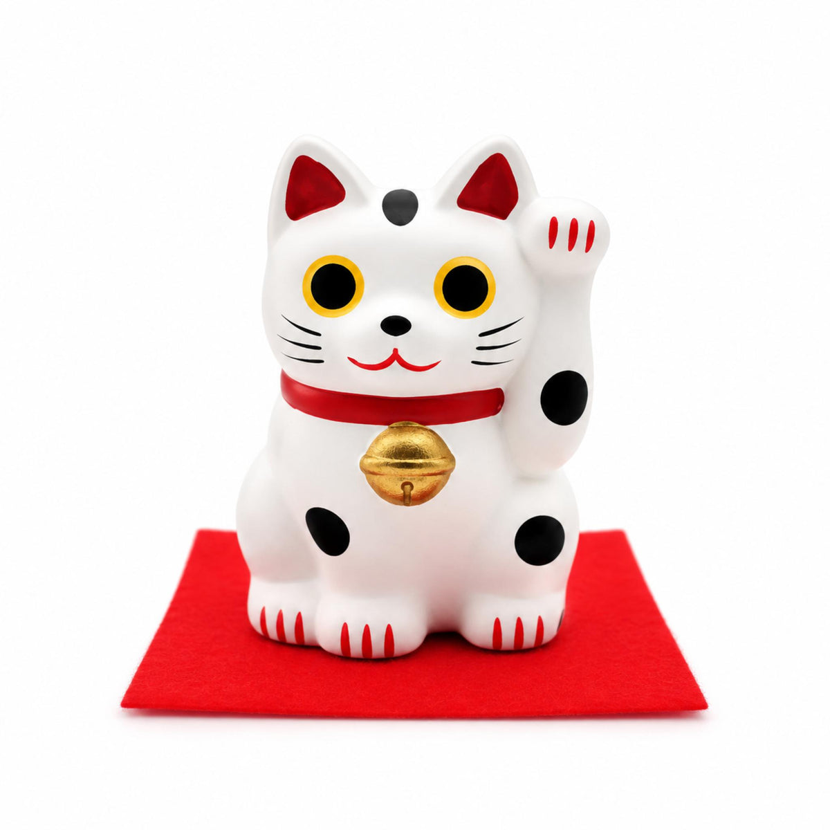 Figurine de maneki-neko en céramique - Lot de 3