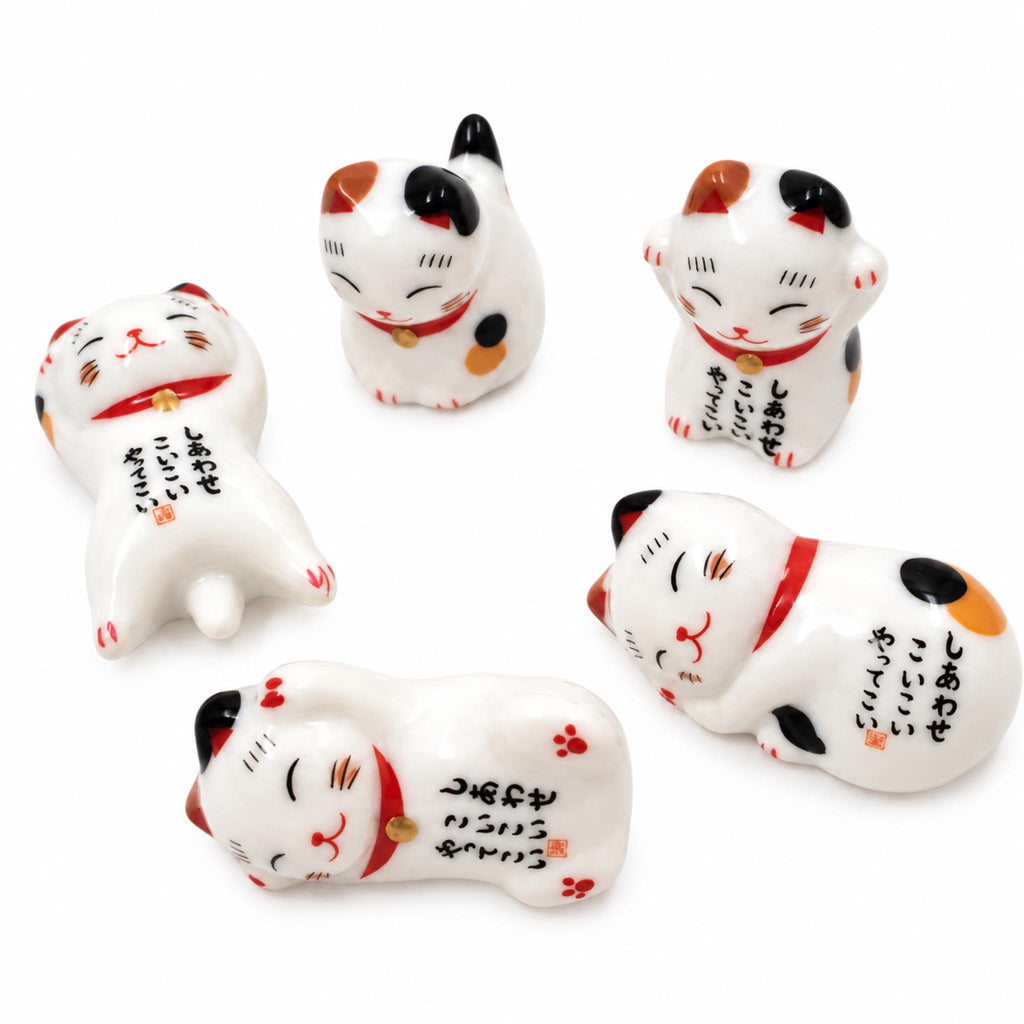 Repose-baguettes en forme de Maneki Neko - Lot de 5