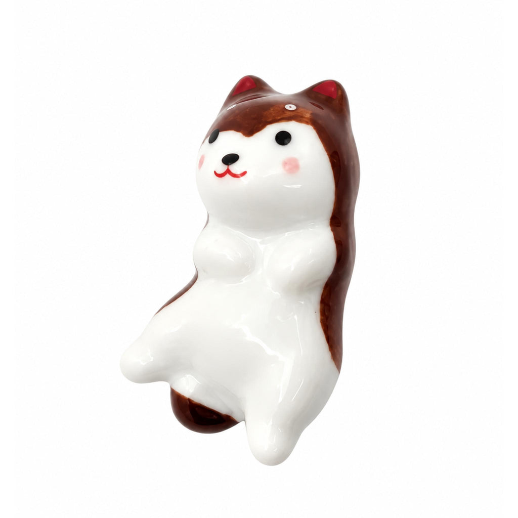 Repose-baguettes Shiba Inu couché en céramique - Lot de 10