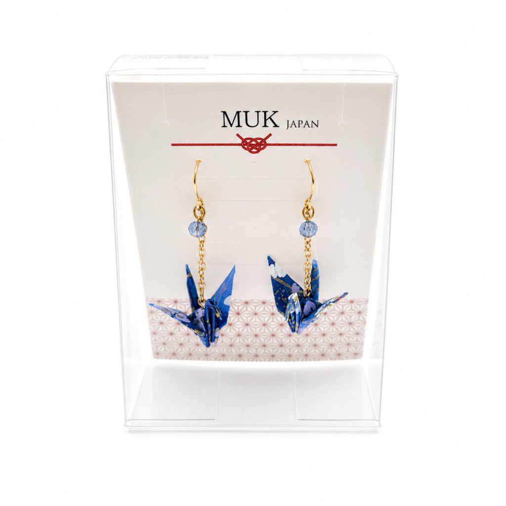 Boucle d'oreille japonaise Origami Tsuru Grue MUK    LOT de 3