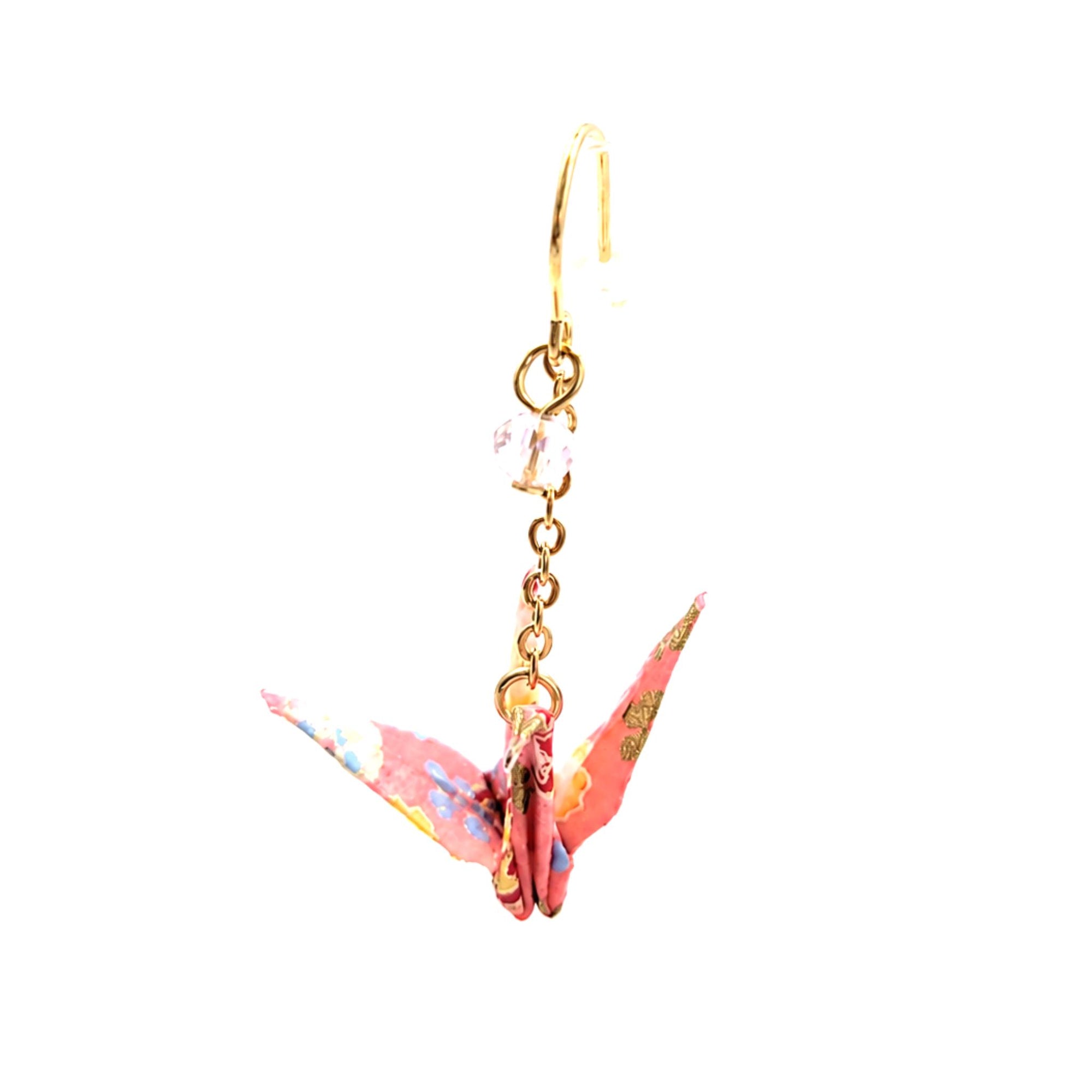 Boucle d'oreille japonaise Origami Tsuru Grue MUK    LOT de 3