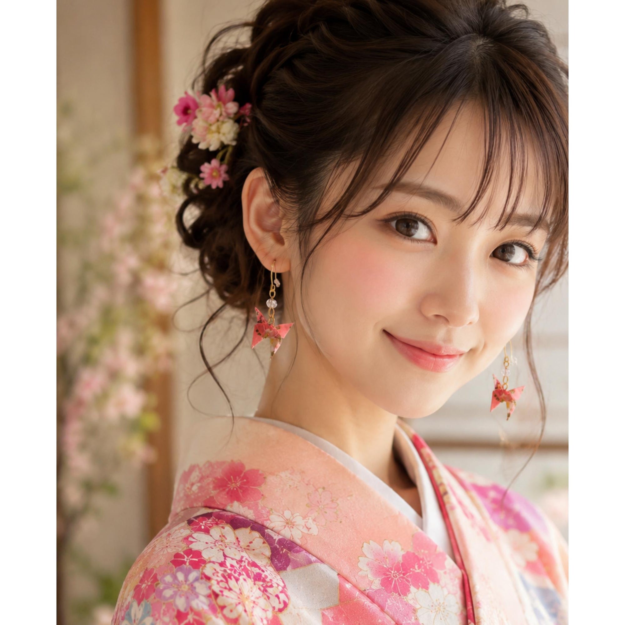 Boucle d'oreille japonaise Origami papillons MUK  Lot de 3