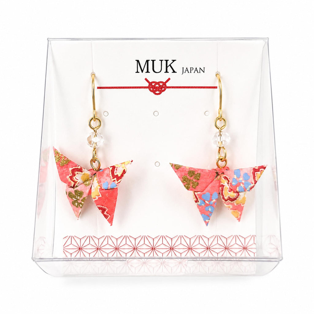 Boucle d'oreille japonaise Origami papillons MUK  Lot de 3