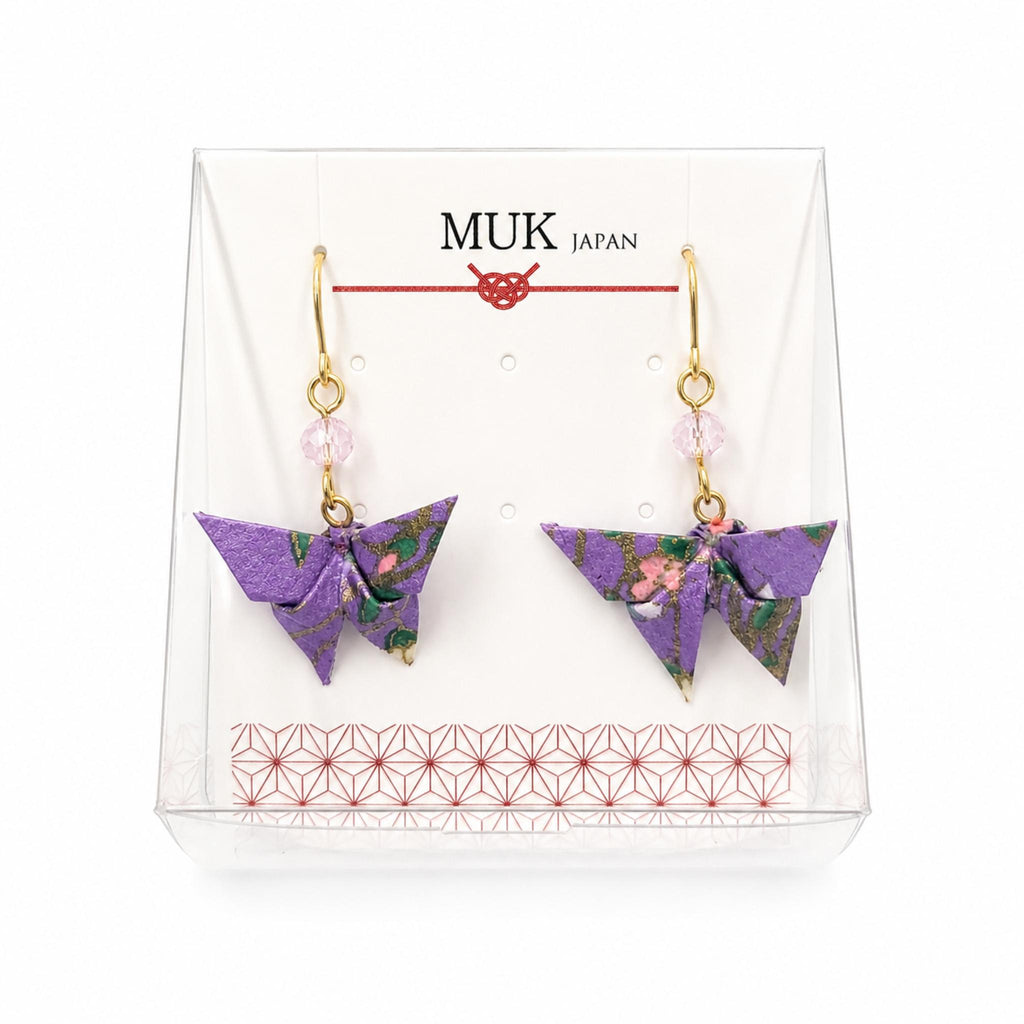 Boucle d'oreille japonaise Origami papillons MUK  Lot de 3
