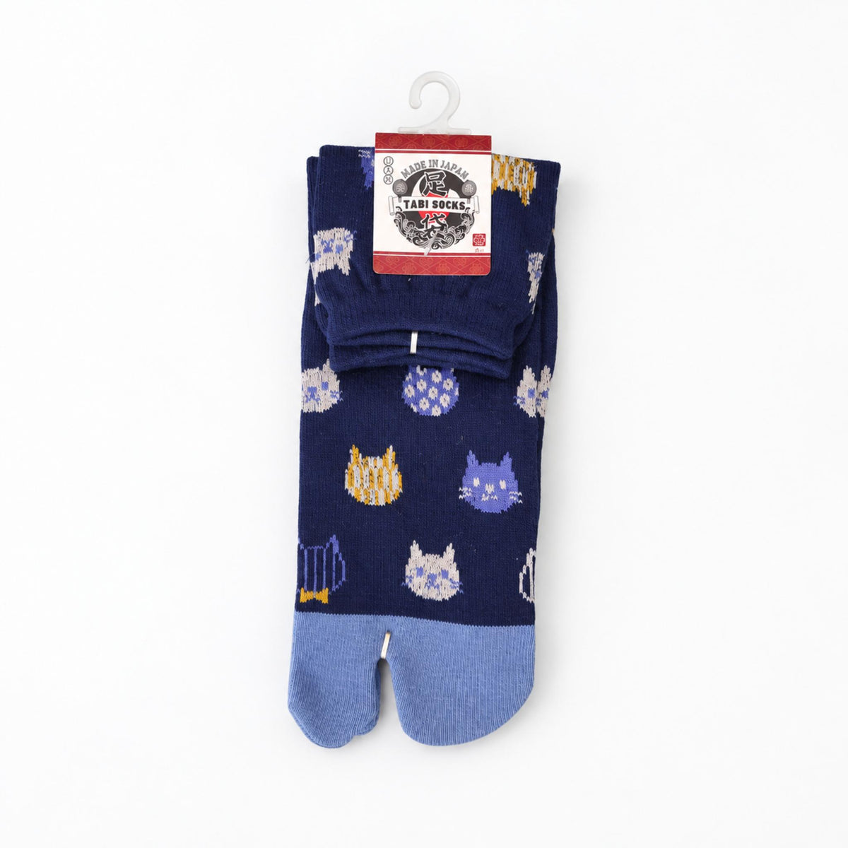 Chaussettes Japonaises Tabi - Chat Multicolore - Taille EU 34-40 - Lot de 6 paires