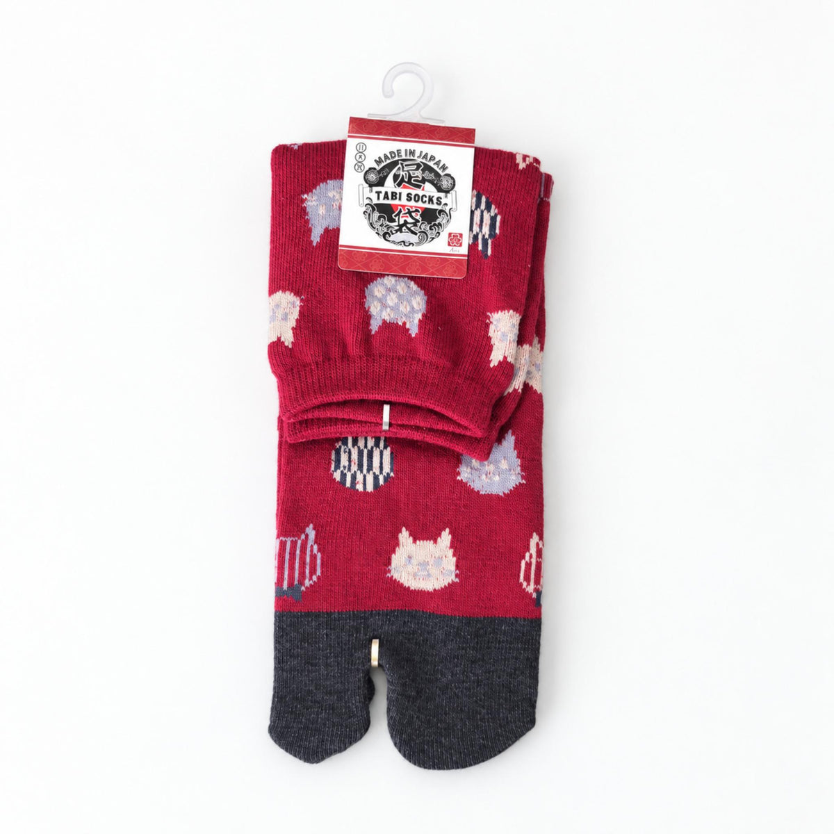 Chaussettes Japonaises Tabi - Chat Multicolore - Taille EU 34-40 - Lot de 6 paires