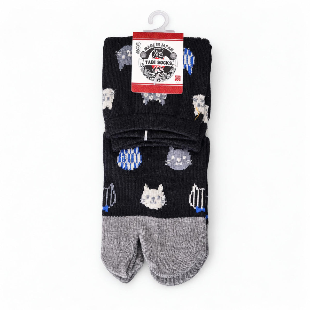 Chaussettes Japonaises Tabi - Chat Multicolore - Taille EU 34-40 - Lot de 6 paires