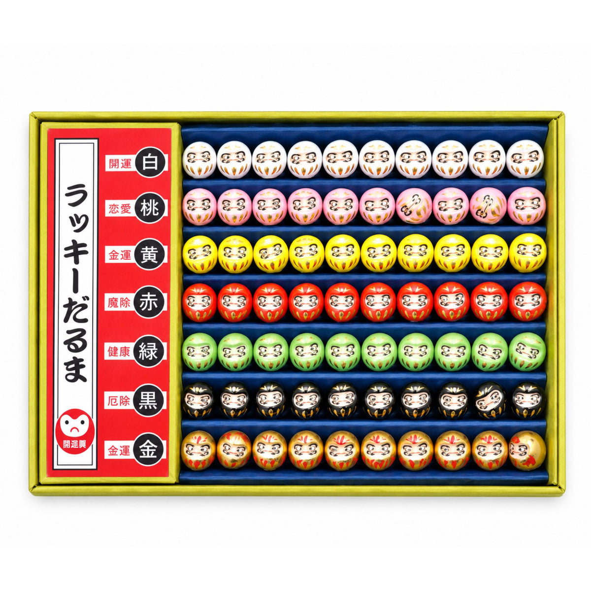 Lot de 70 petits porte-bonheur en céramique – Daruma