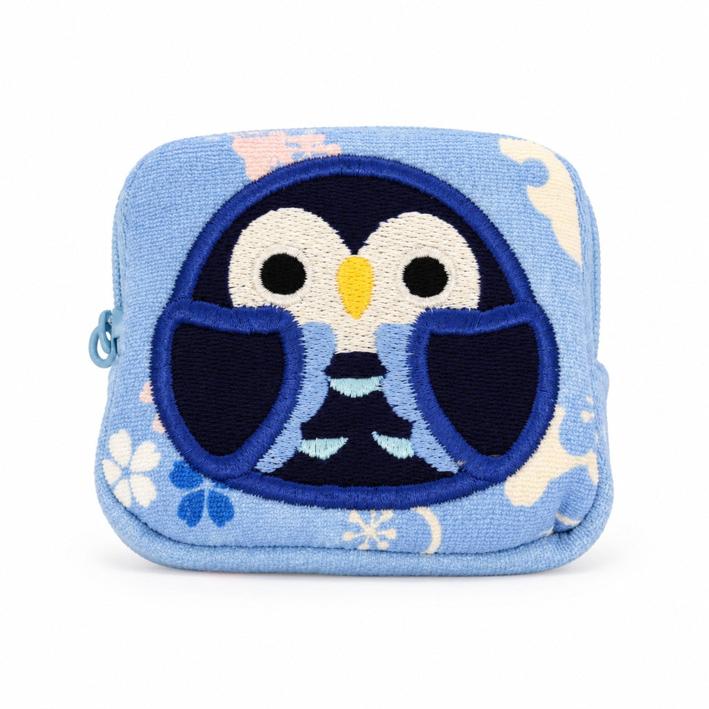 Pochette porte-monnaie Chirimen KAWAII ANIMAL japonaise 100% soie motif: Hibou