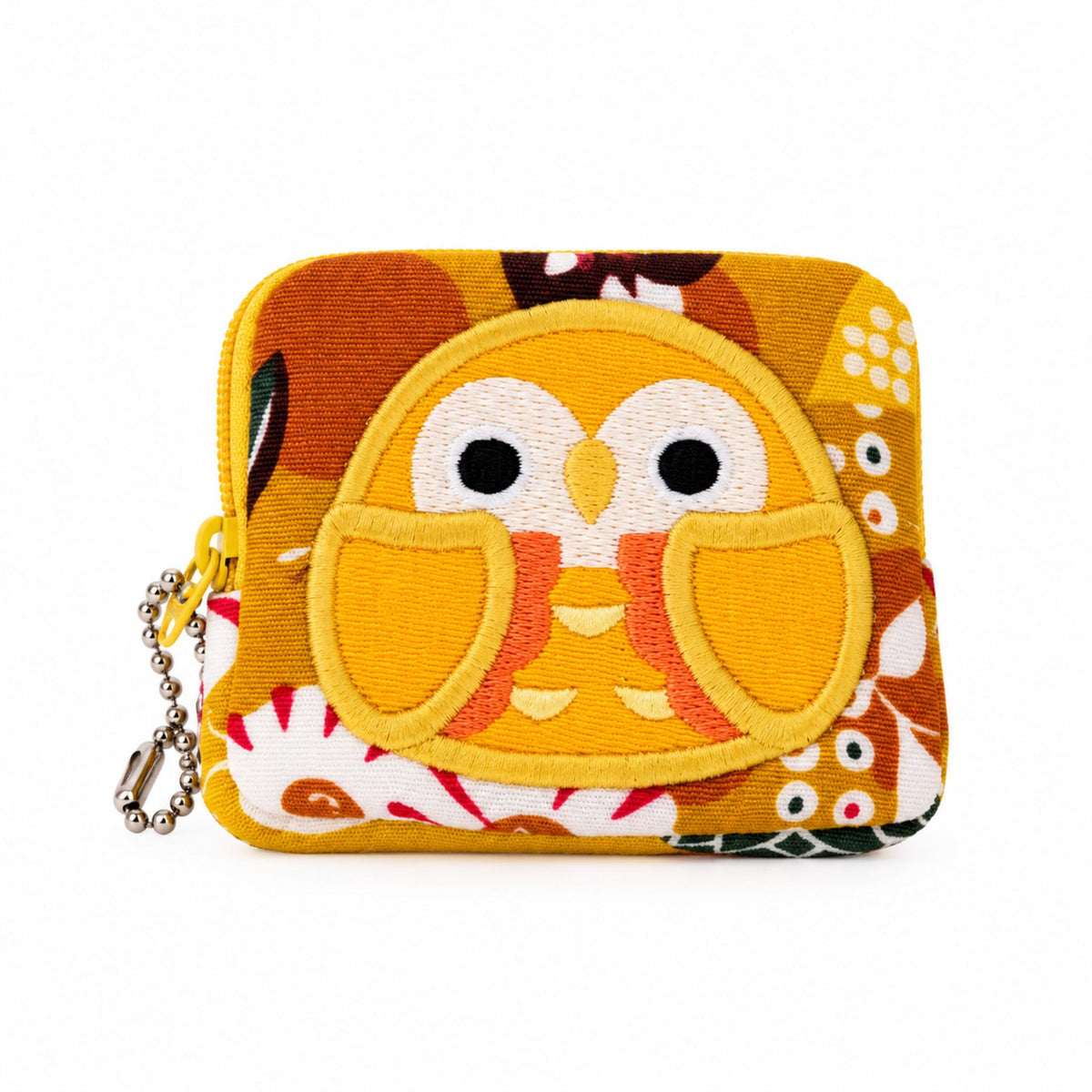 Pochette porte-monnaie Chirimen KAWAII ANIMAL japonaise 100% soie motif: Hibou