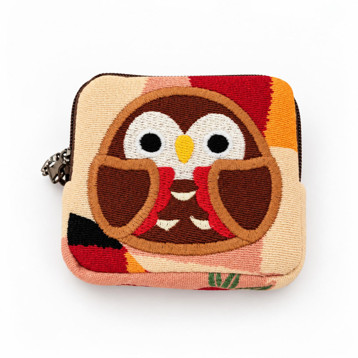 Pochette porte-monnaie Chirimen KAWAII ANIMAL japonaise 100% soie motif: Hibou