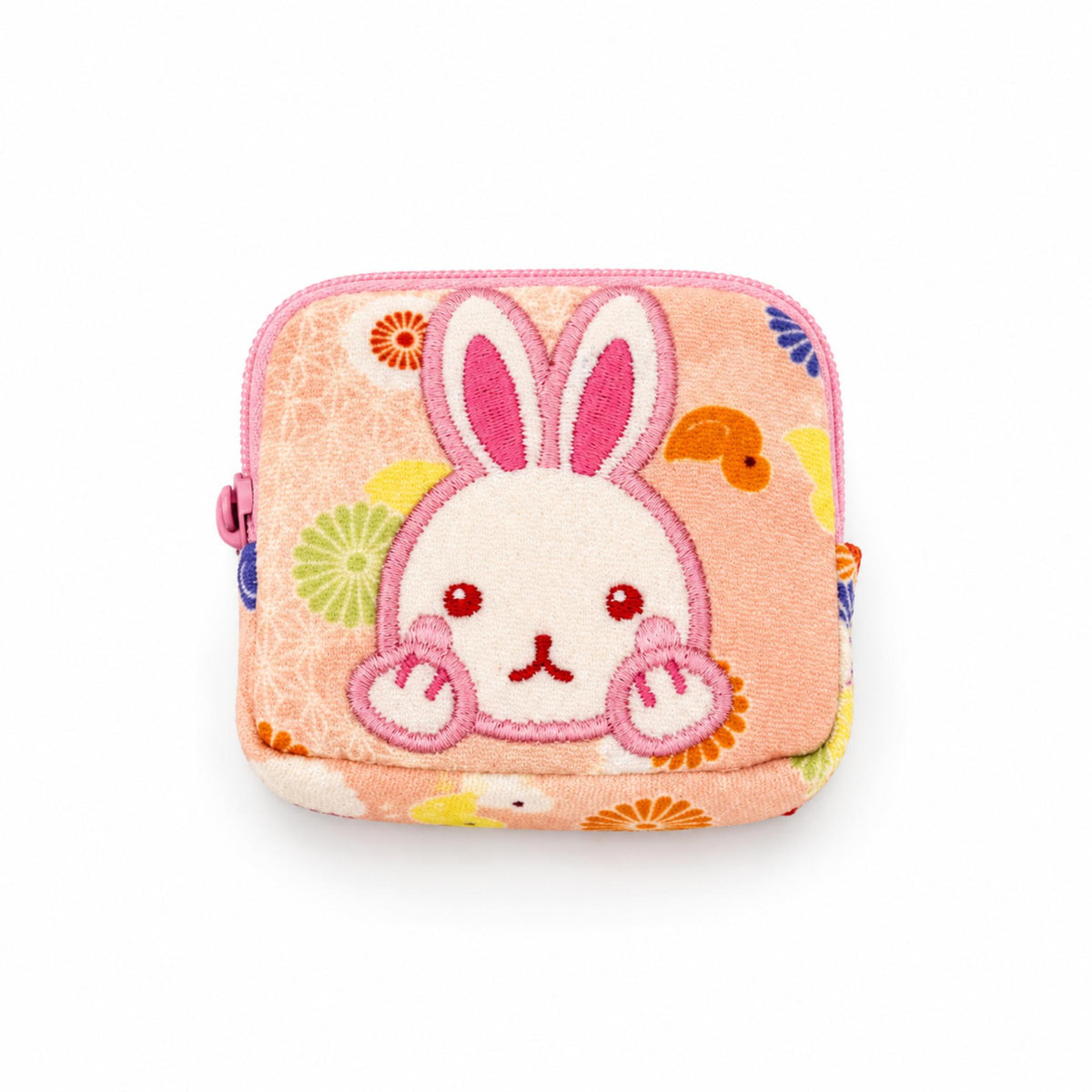 Pochette porte-monnaie Chirimen KAWAII ANIMAL japonaise 100% soie motif: Lapin