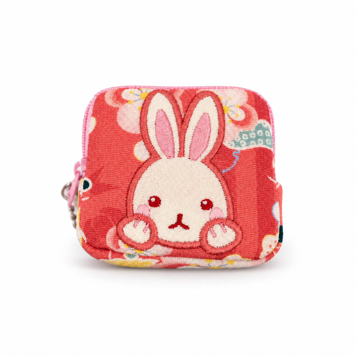 Pochette porte-monnaie Chirimen KAWAII ANIMAL japonaise 100% soie motif: Lapin