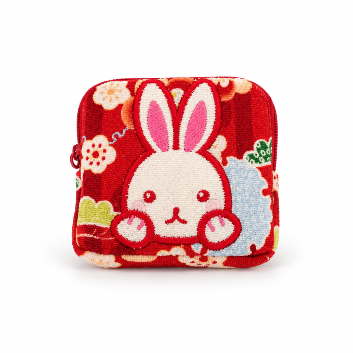 Pochette porte-monnaie Chirimen KAWAII ANIMAL japonaise 100% soie motif: Lapin