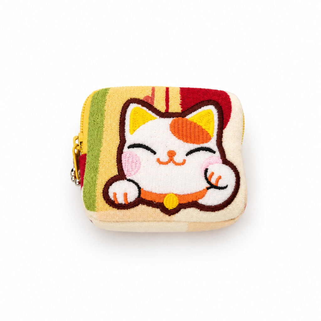 Pochette porte-monnaie Chirimen KAWAII ANIMAL japonaise 100% soie motif: Chat