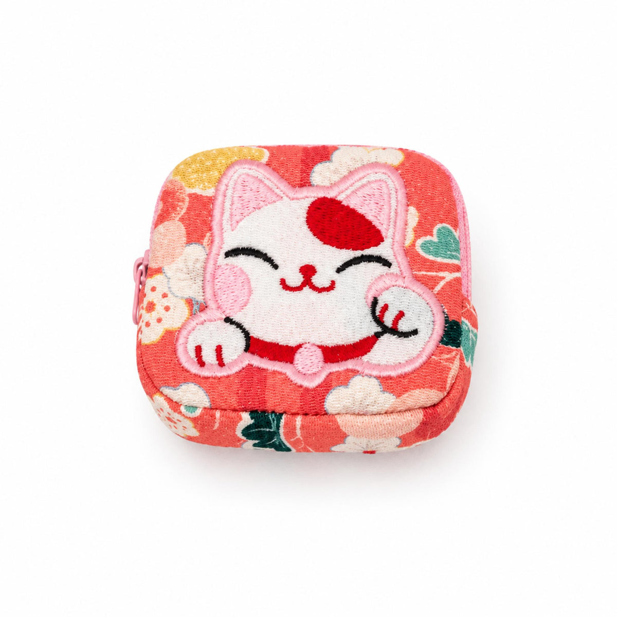 Pochette porte-monnaie Chirimen KAWAII ANIMAL japonaise 100% soie motif: Chat