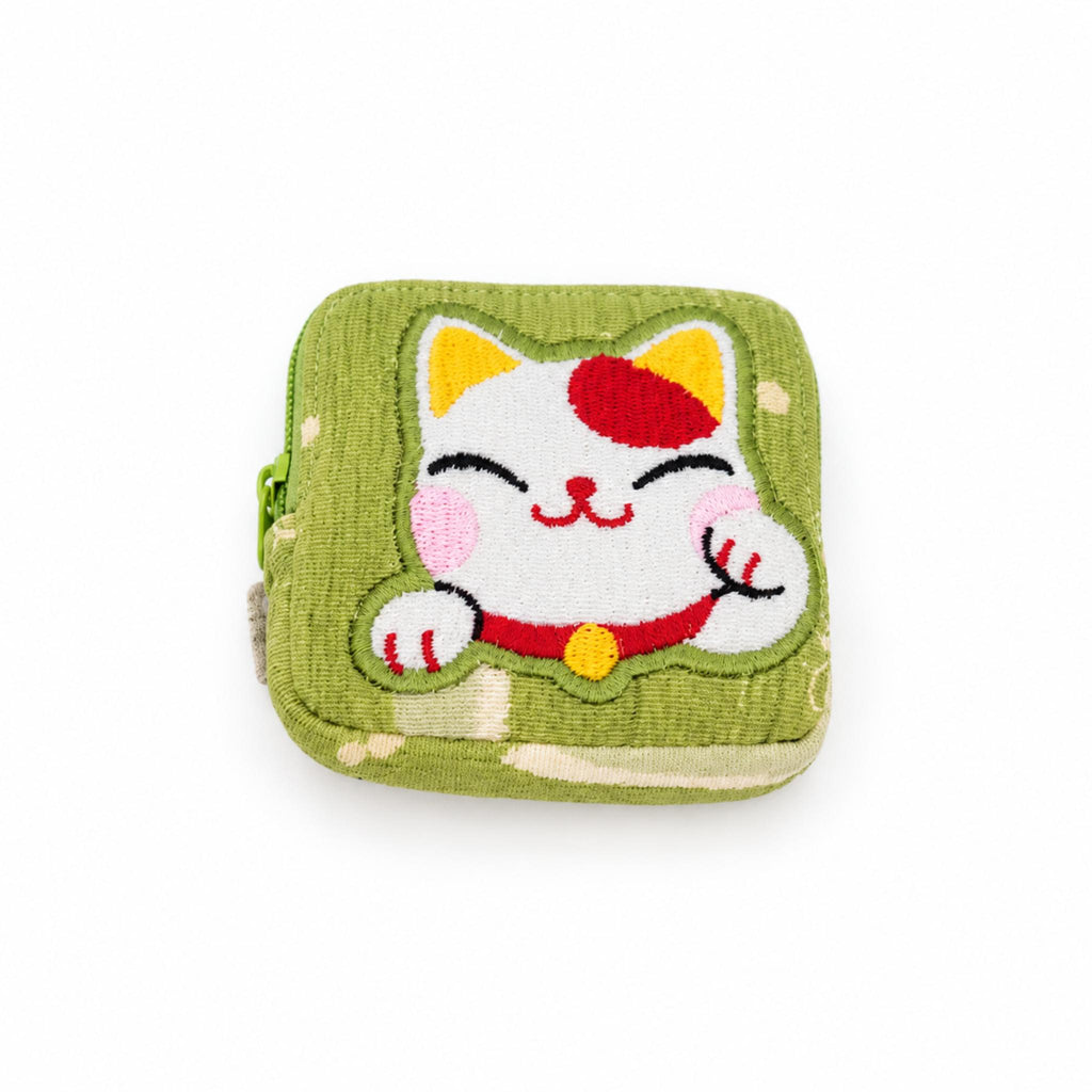 Pochette porte-monnaie Chirimen KAWAII ANIMAL japonaise 100% soie motif: Chat