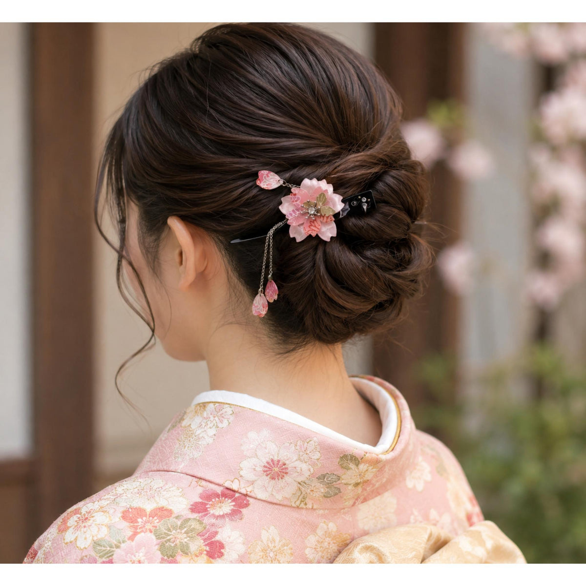 Épingle à cheveux Kanzashi japonaise Sakura
