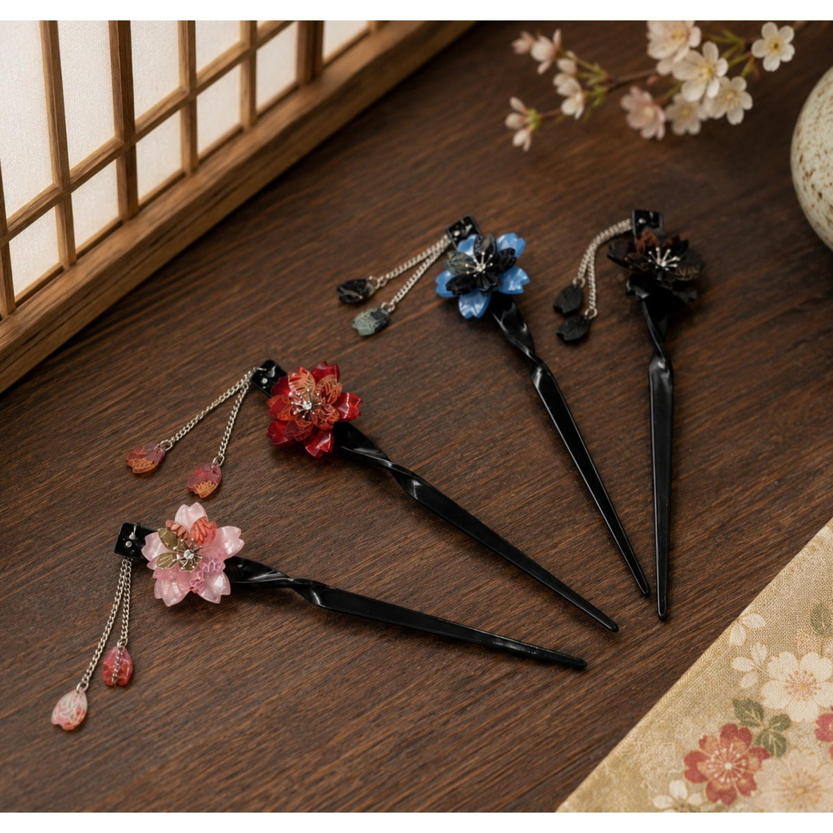Épingle à cheveux Kanzashi japonaise Sakura
