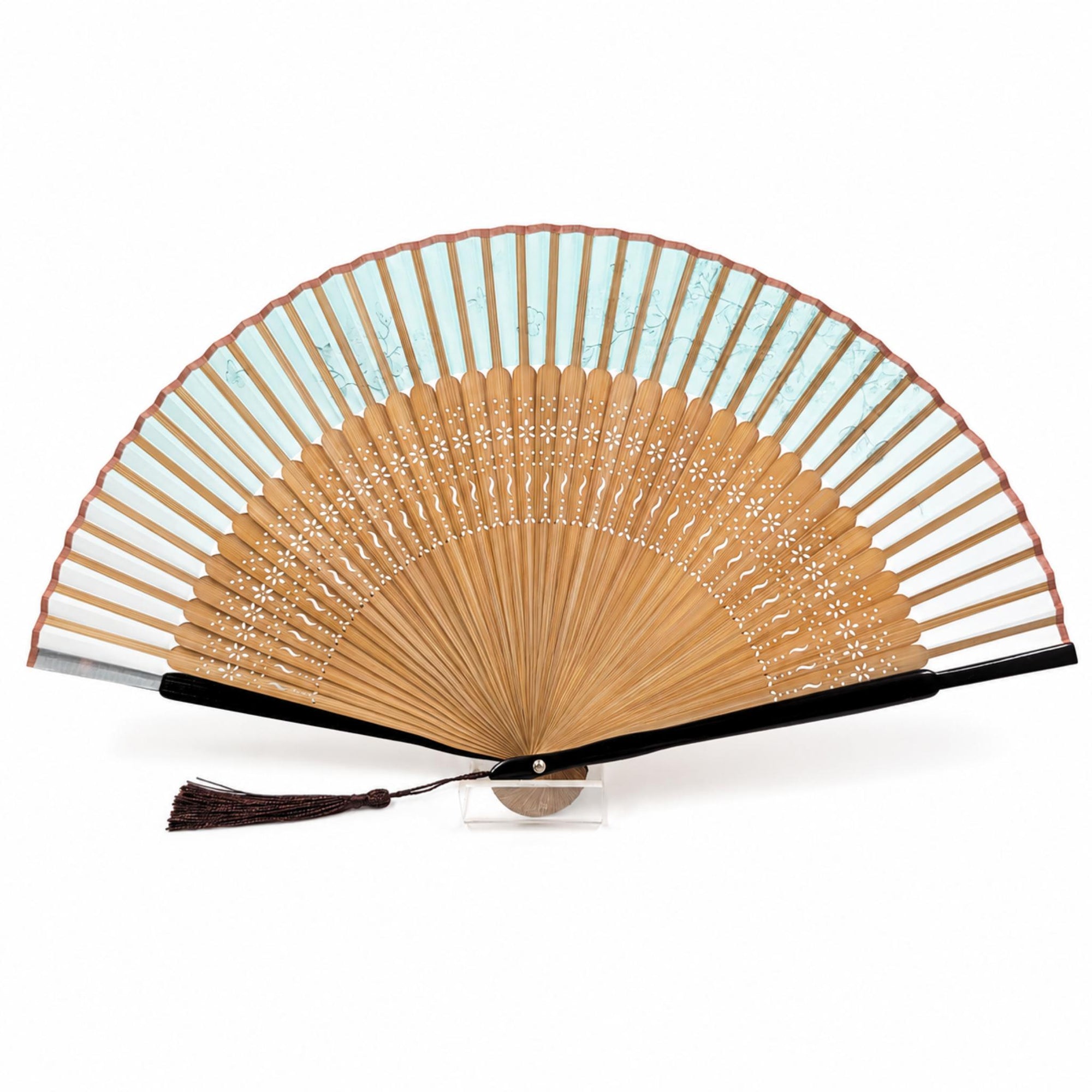 Eventails de luxe avec motifs sakura et papillon Lot de 3