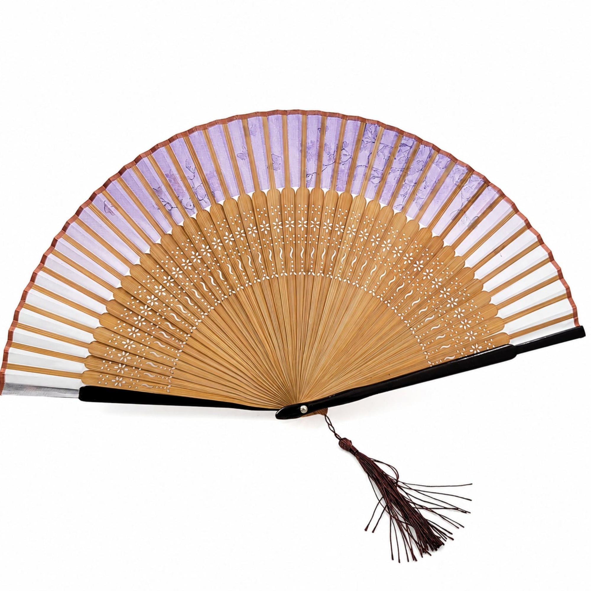Eventails de luxe avec motifs sakura et papillon Lot de 3