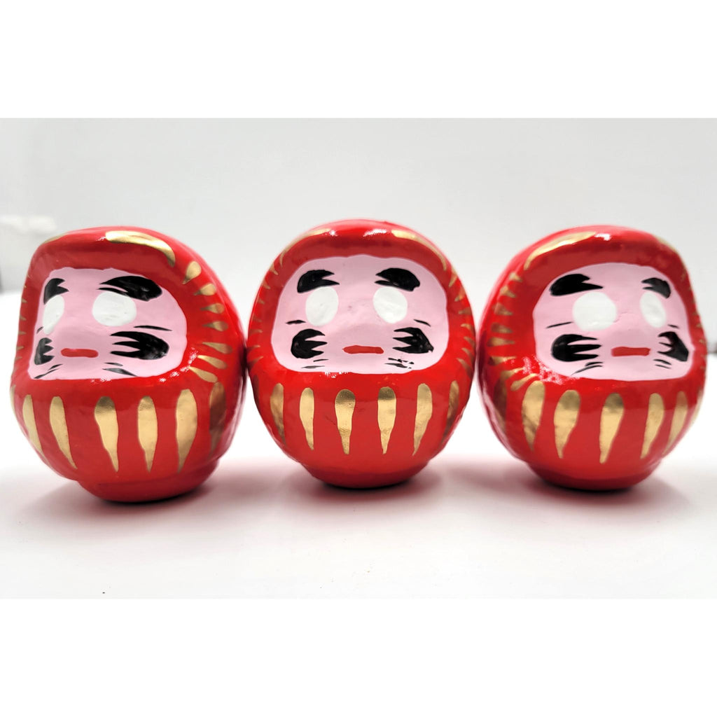 Red Daruma lucky charm figurine M size