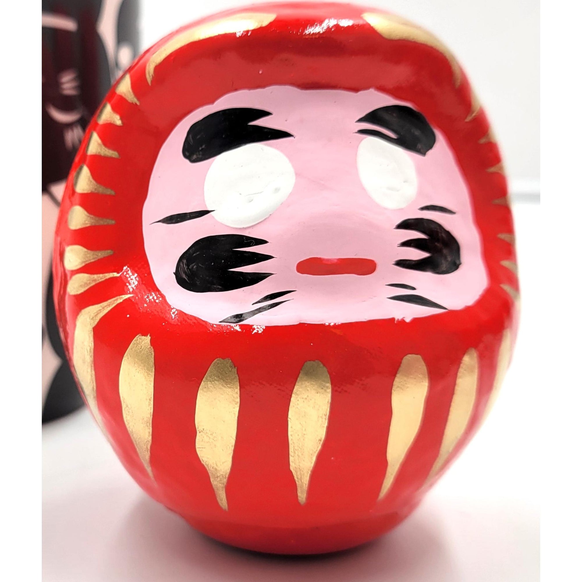 Red Daruma lucky charm figurine M size