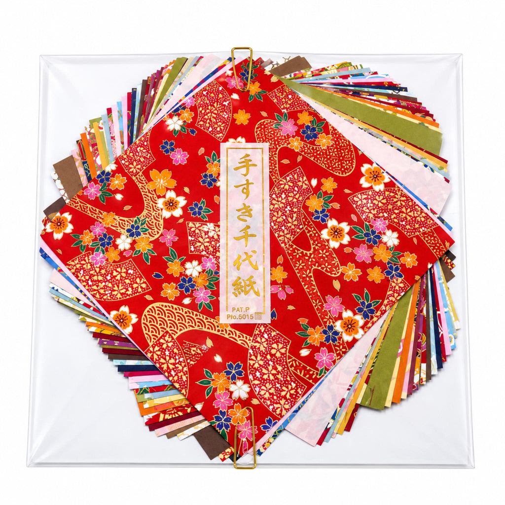 Lot bloc 40 feuilles de papier japonais de Kyoto pour pliage origami - LOT3