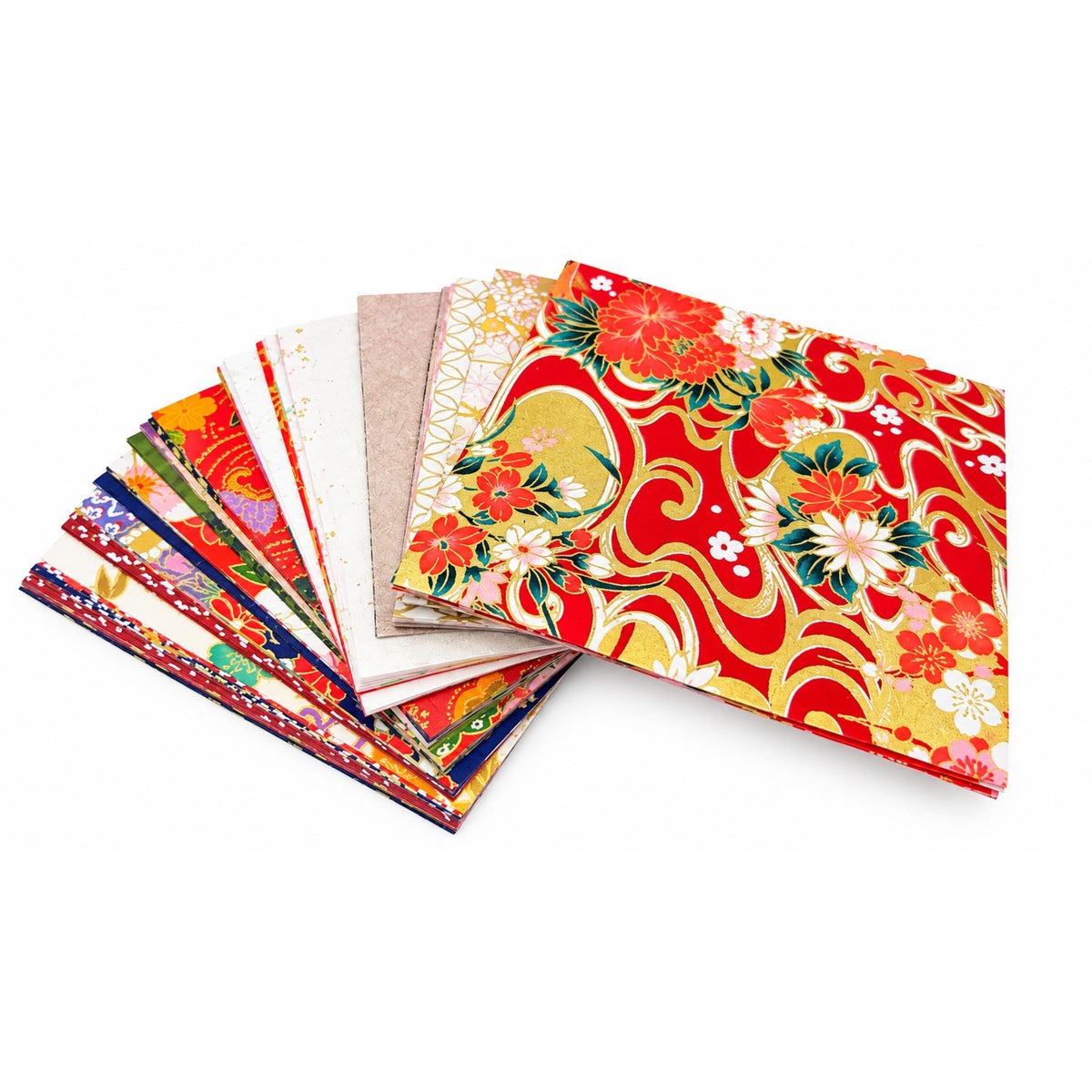 Lot bloc 100 feuilles de papier japonais de Kyoto pour pliage origami -Lot de 5