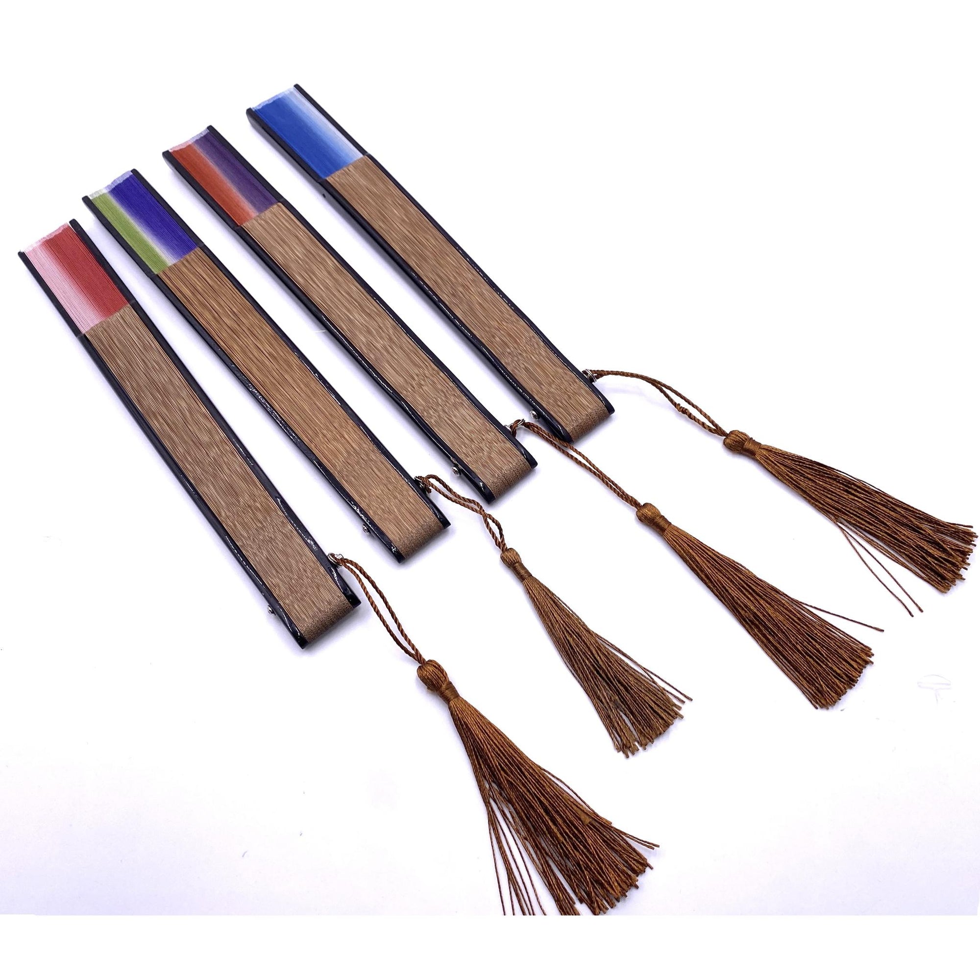 Eventails de luxe avec couleurs dégradé et motifs japonais Lot de 3