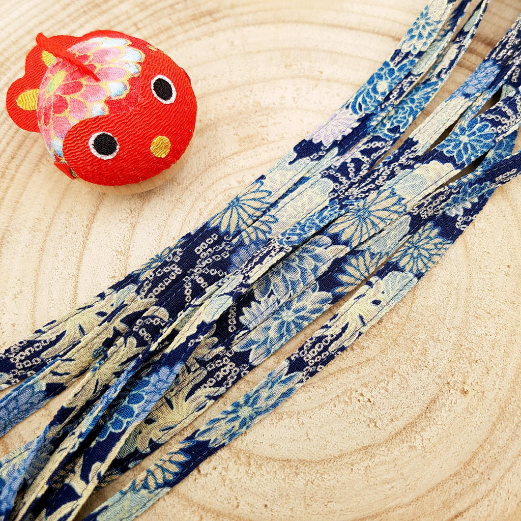Kimono silk clips in Japanese shibori fabric