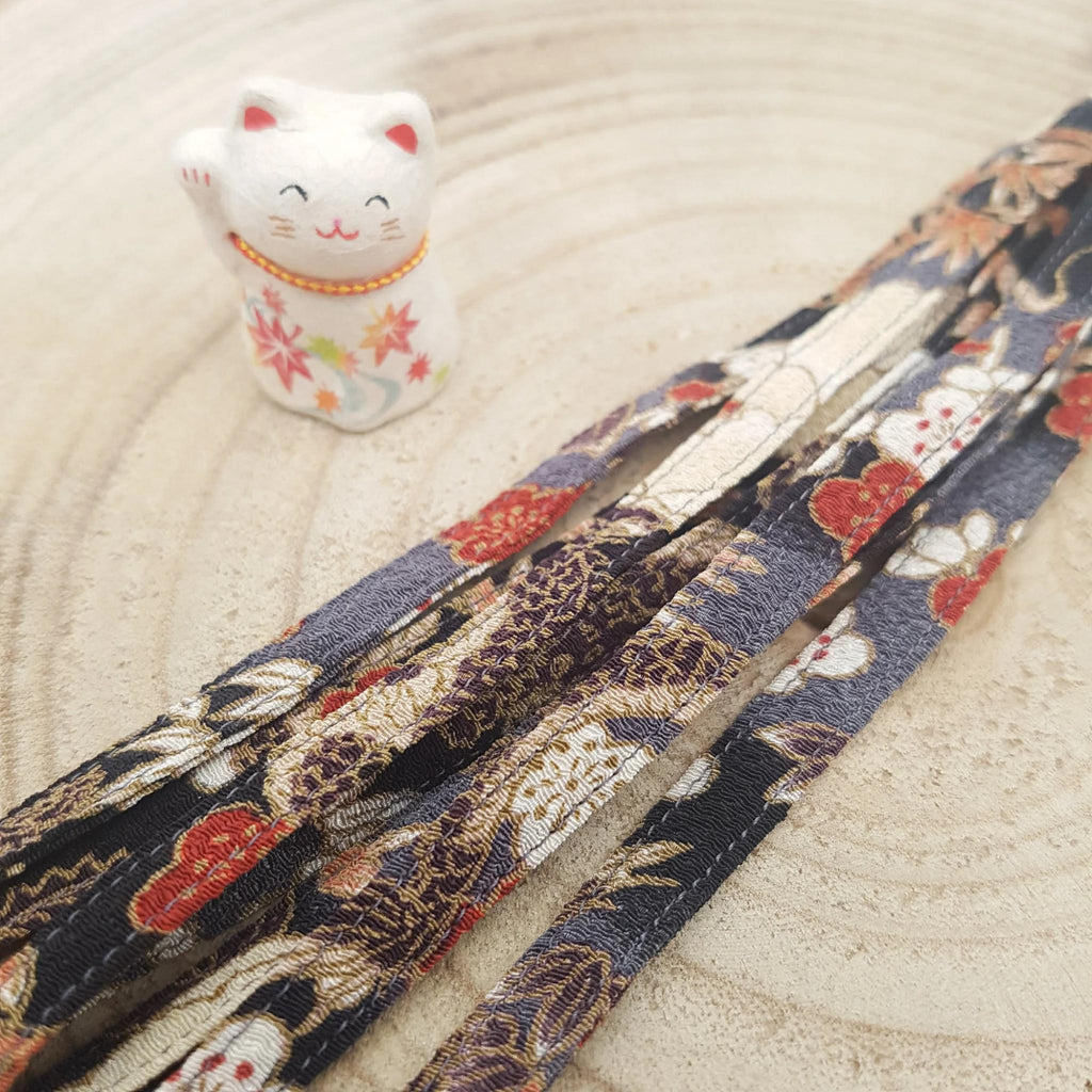 Kimono silk clips in Japanese shibori fabric