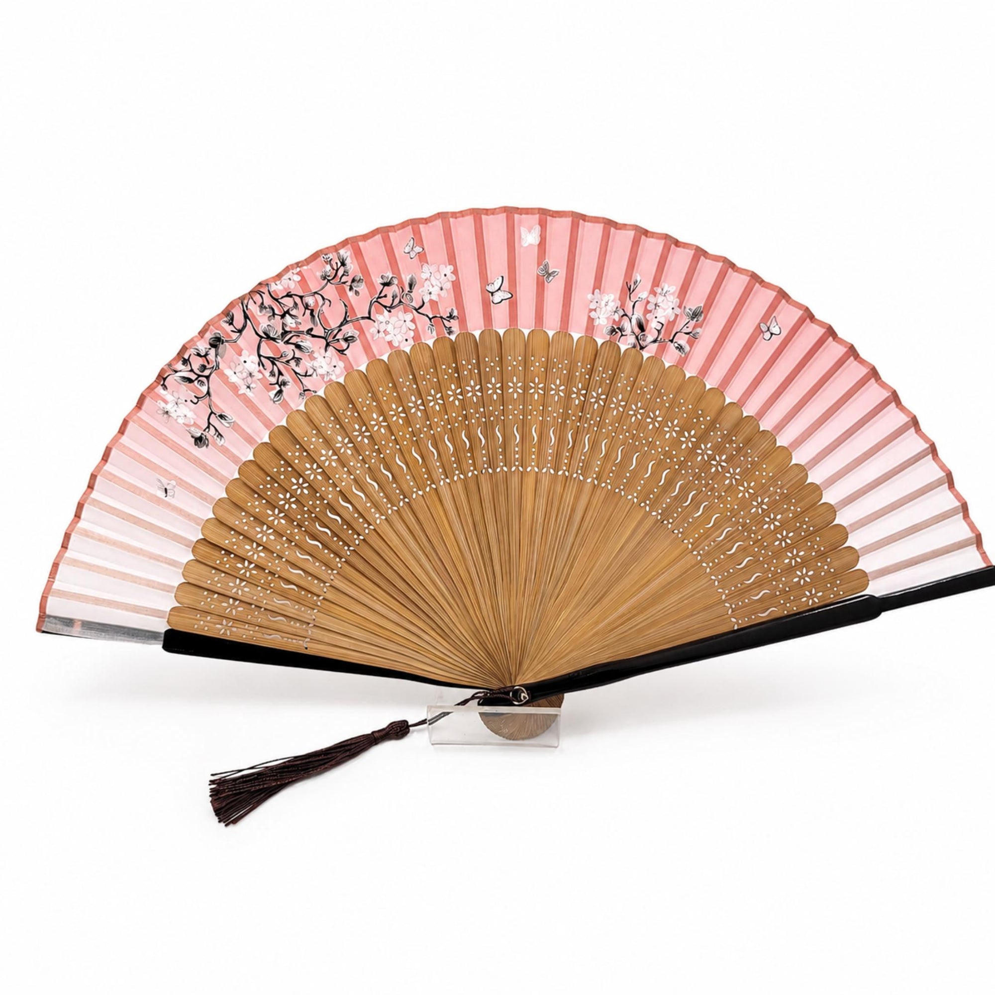 Eventails de luxe avec motifs sakura et papillon Lot de 3
