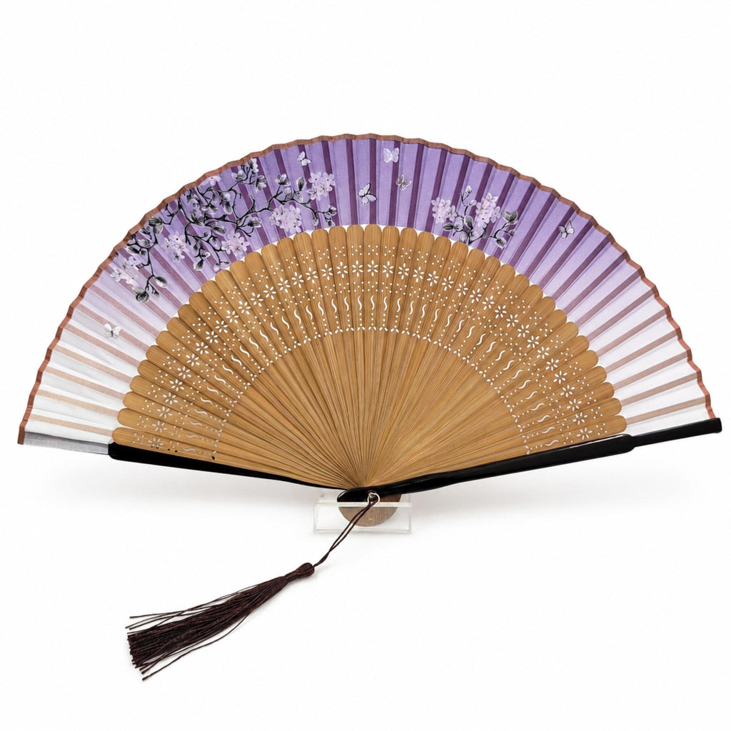 Eventails de luxe avec motifs sakura et papillon Lot de 3